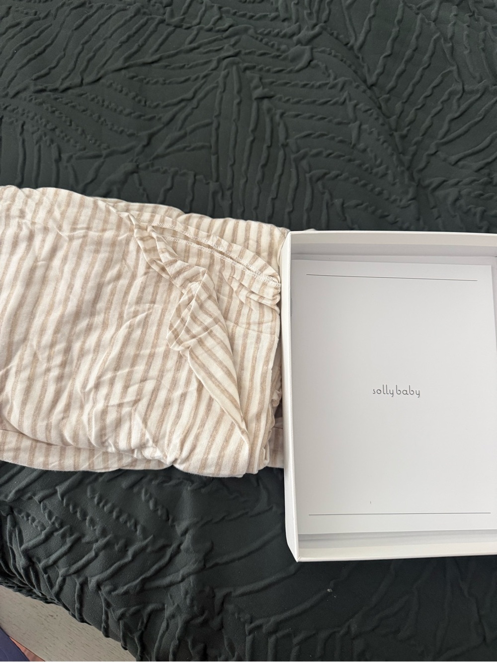 solly baby Beige and Cream Striped Swaddle